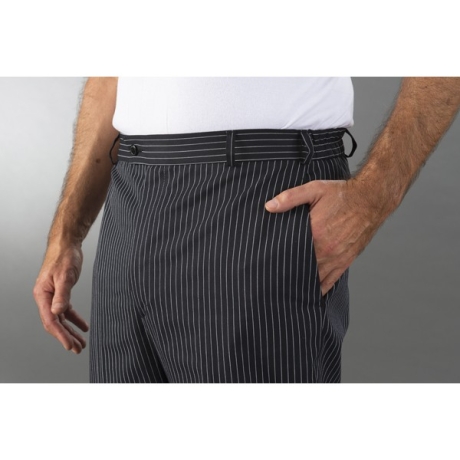 Pantalon De Cuisinier Clinotest - Élastique Avec Bouton Et Fermeture, Tissu Pepita, Lavable 95°C