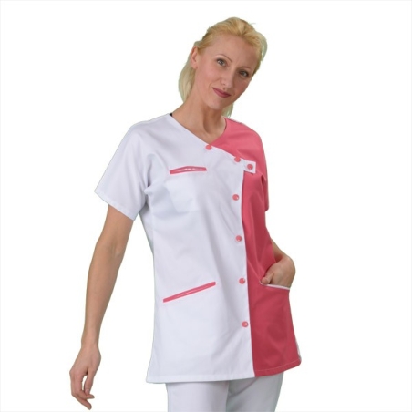 Tunique médicale Blanche et fushia