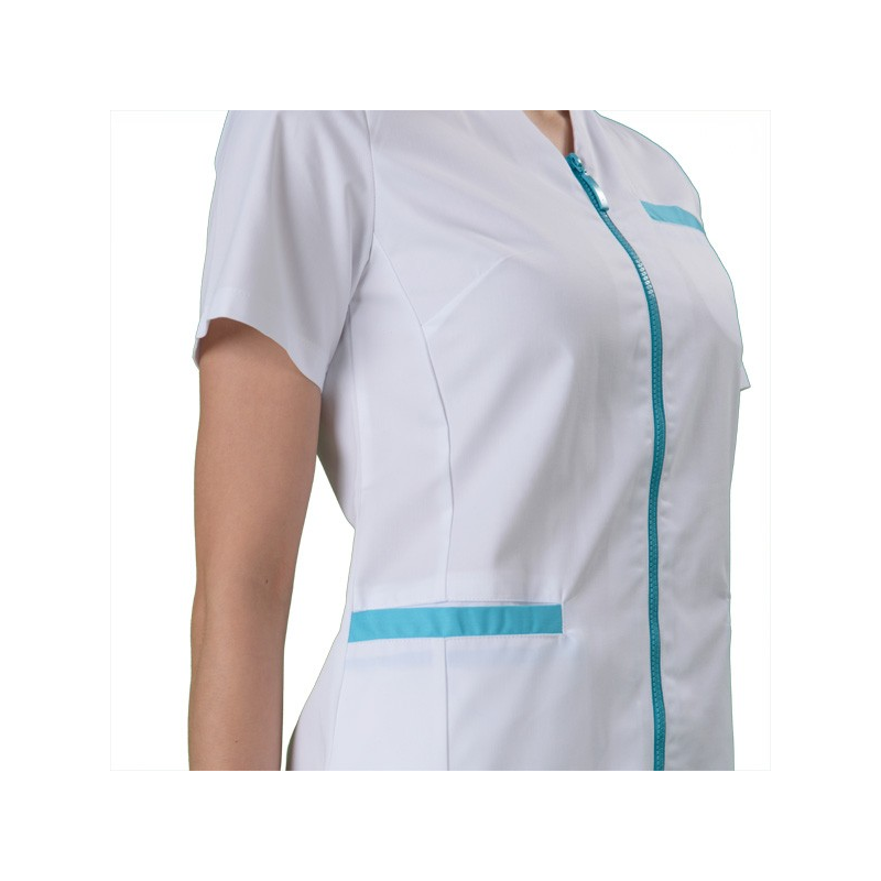 Tenue infirmière fermeture eclair Turquoise - label-blouse.net