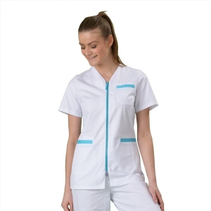 Tenue infirmière fermeture eclair Turquoise