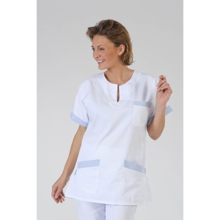Tneue professionnel fintion Ciel sur 3 poches fond Blanc pour femme Tneue professionnel fintion Ciel sur 3 poches fond Blanc pour femme