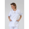 Blouse femme infirmiere col goute d'eau par mettre par la tête finition Bleu 3 poches Blouse femme infirmiere col goute d'eau par mettre par la tête finition Bleu 3 poches