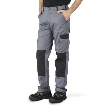 Pantalon de travail Gris et noir Multi poches avec poches genouillères Pantalon de travail Gris et noir Multi poches avec poches genouillères