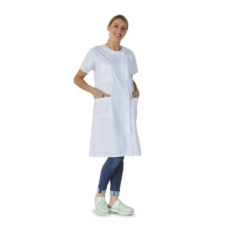 Blouse blanche manches courte col rond