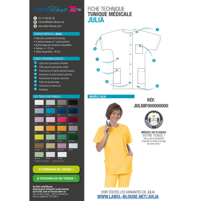 Tenue infirmière tres coloree Jaune Mais