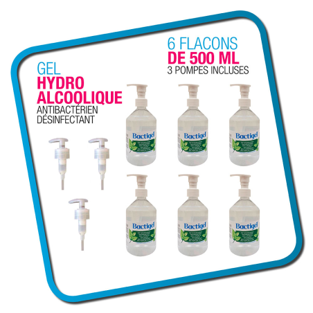 Gel Hudro lot de 6 avec deux pompes Gel Hudro lot de 6 avec deux pompes