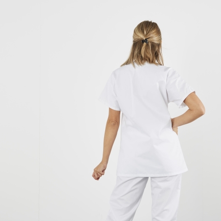 Blouse medicale Kiné Mixte Col V ouverture pressions centrale