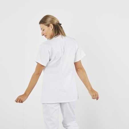 Blouse medicale Kiné Mixte Col V ouverture pressions centrale