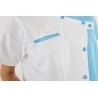 Tunique médicale fantaise fermeture croisee Blanc et turquoise Tunique médicale fantaise fermeture croisee Blanc et turquoise