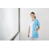 Tunique médicale fantaise fermeture croisee Blanc et turquoise Tunique médicale fantaise fermeture croisee Blanc et turquoise
