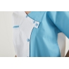 Tunique médicale fantaise fermeture croisee Blanc et turquoise Tunique médicale fantaise fermeture croisee Blanc et turquoise