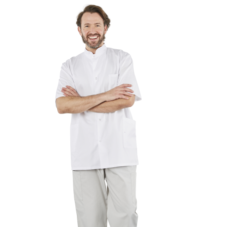 Tunique medicale homme col officier Blouse médicale Homme Blanche Tunique medicale homme col officier Blouse médicale Homme Blanche