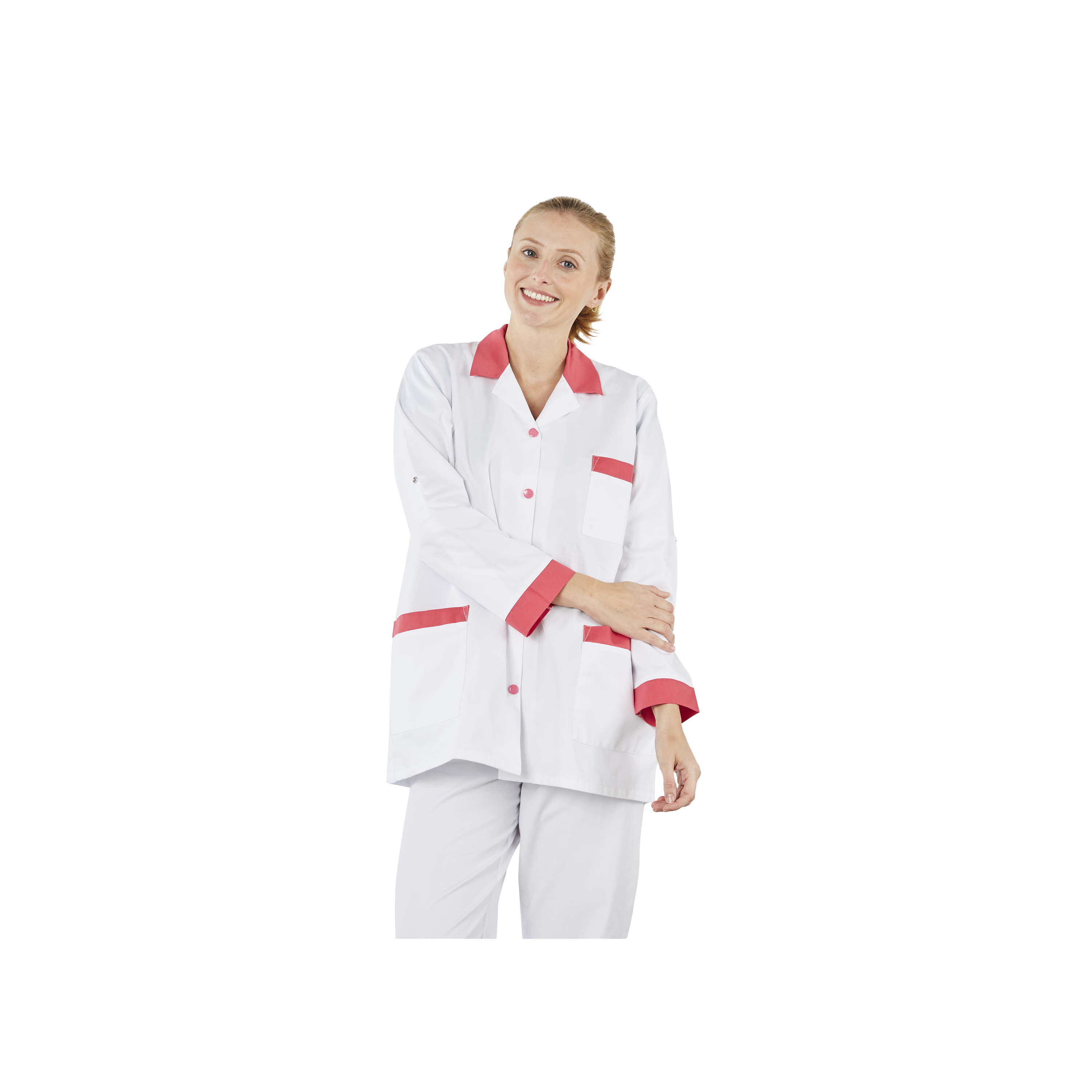 Blouse infirmière sage femme Col tailleur brodeaux