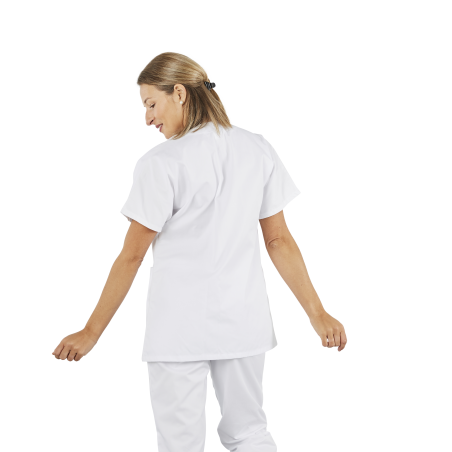 Blouse medicale Kiné Mixte Col V ouverture pressions centrale