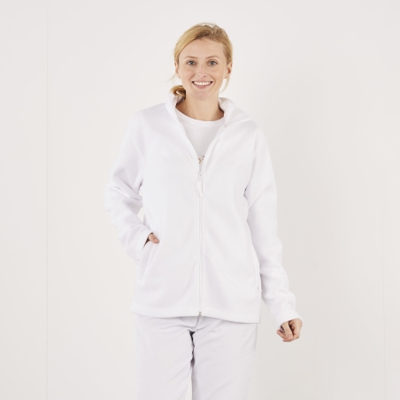 Veste Micropolaire zippée à Broder white Veste Micropolaire zippée à Broder white