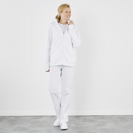 Veste Micropolaire zippée à Broder white Veste Micropolaire zippée à Broder white