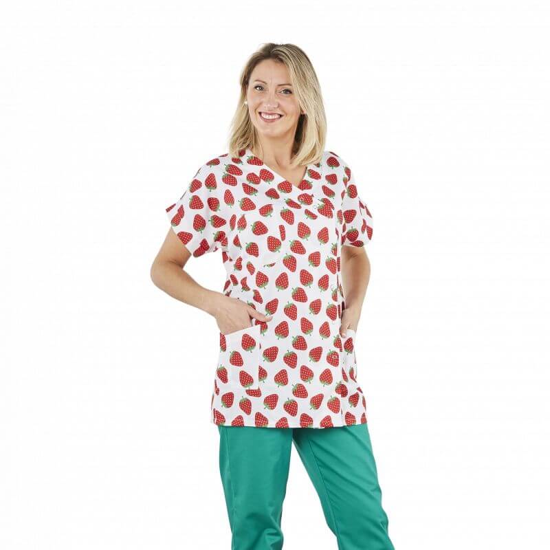 Tunique médicale Imprimée Infirmière Aide soignante crèche fermeture