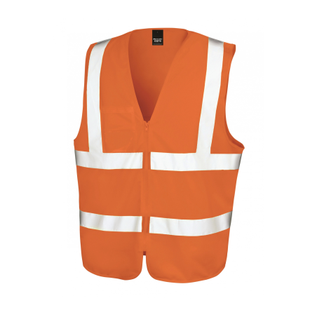 Gilet de sécurité zippé orange /XL