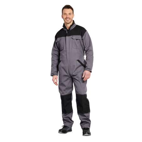 Combinaison de travail Typhon avec poches genoux Gris Noir Combinaison de travail Typhon avec poches genoux Gris Noir