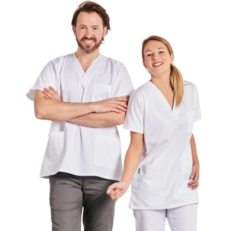 Blouse medicale courte col V Blouse medicale courte col V