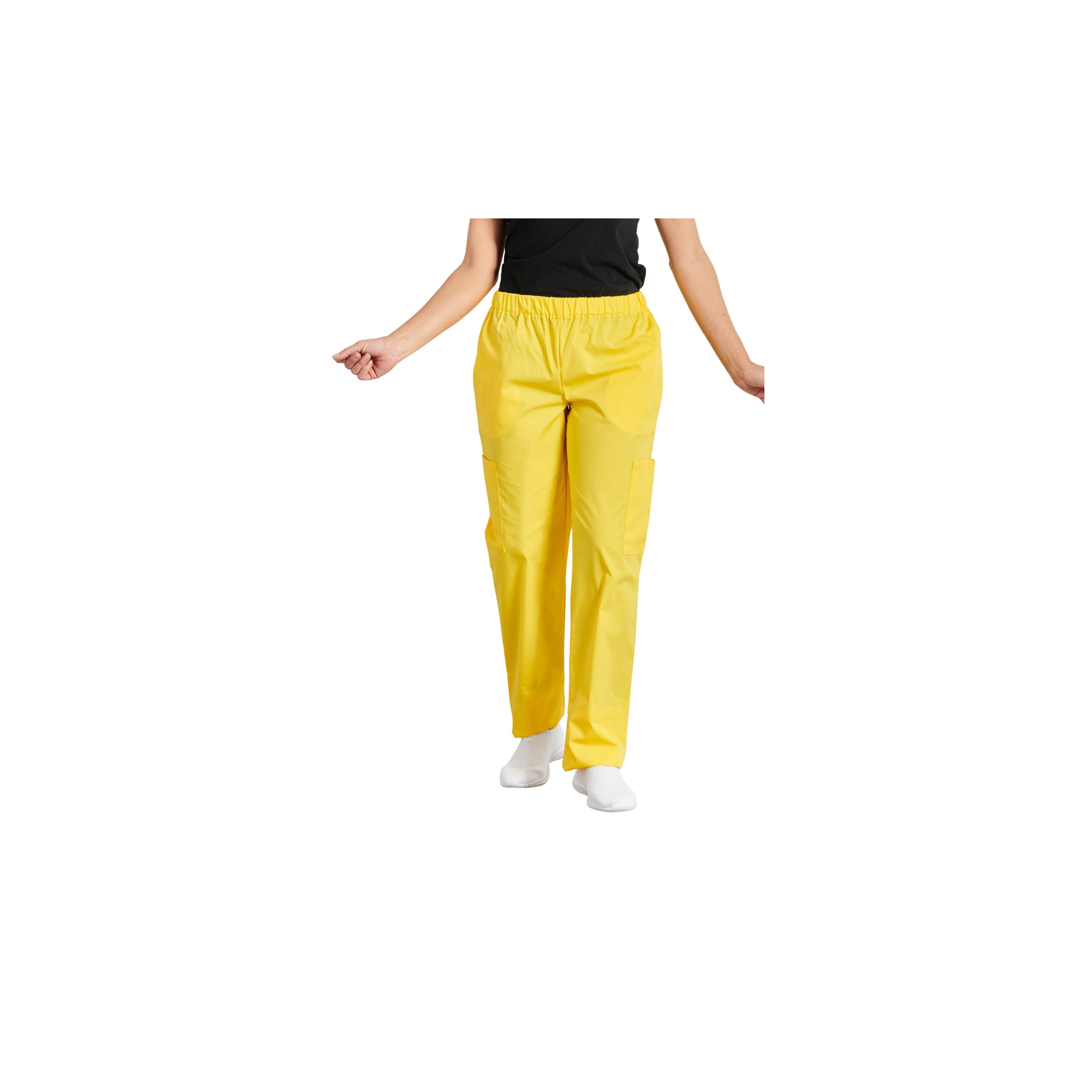 Pantalon infirmière Jaune Popeline