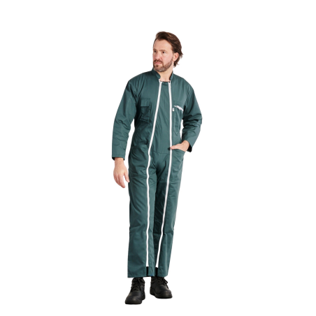 Combinaison double glissiere Blanche tissus gris