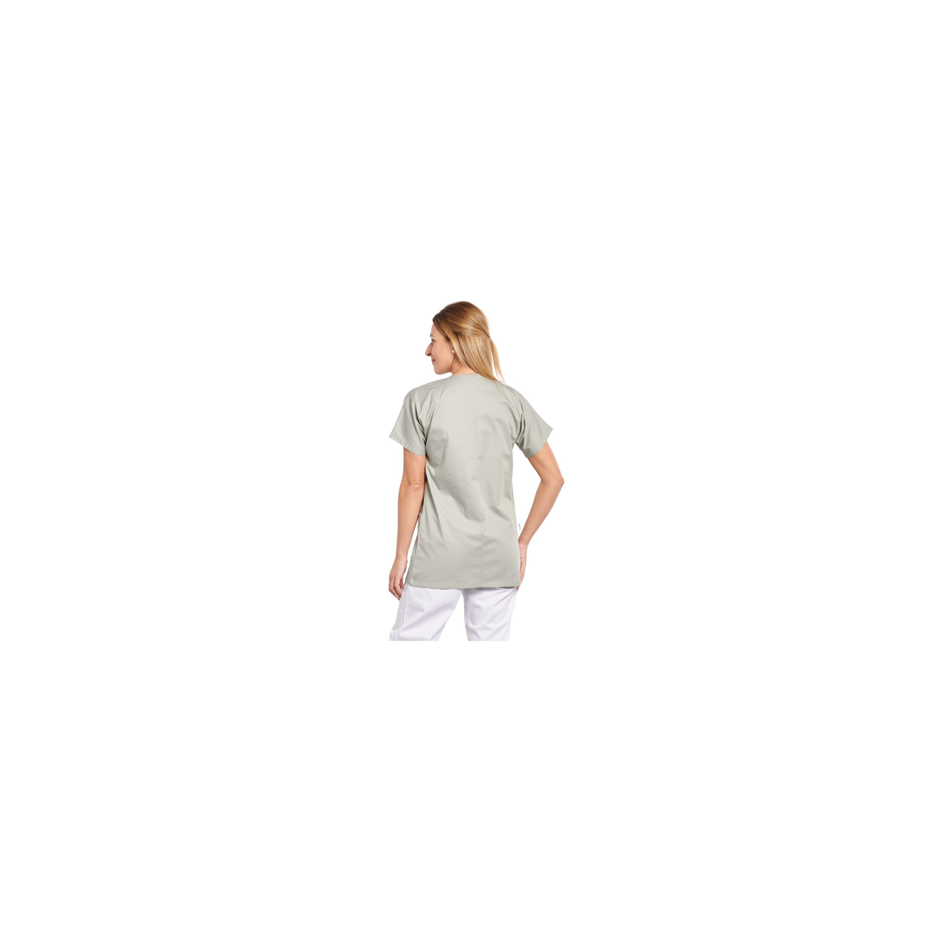 Blouse De Travail Femme SIGGI Lisa - Manches Courtes, 100% Coton Blanc, Haute Qualité