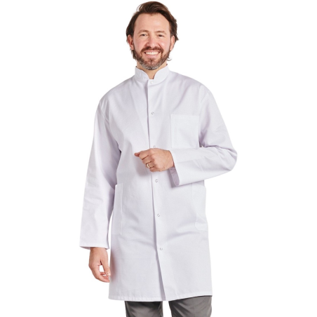 Blouse Blanche col mao manche longue laboratoire Blouse Blanche col mao manche longue laboratoire