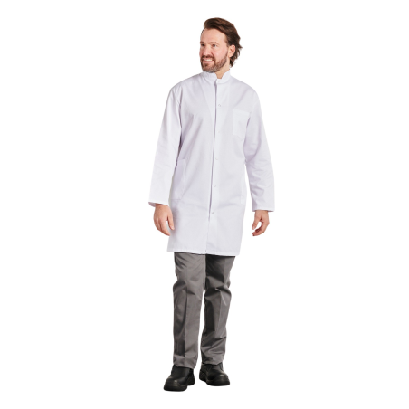 Blouse Blanche col mao manche longue laboratoire Blouse Blanche col mao manche longue laboratoire