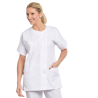Blouse médicale Blanche liseré rose Blouse médicale Blanche liseré rose