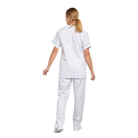Vêtement de travail blouse médicale infirmière code couleur Vert sur poches et manches courtes Vêtement de travail blouse médicale infirmière code couleur Vert sur poches et manches courtes