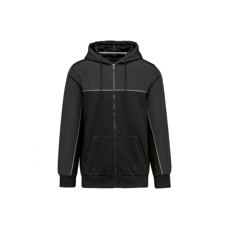 Veste molleton bicolore zippée à capuche Veste molleton bicolore zippée à capuche