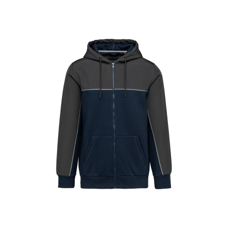 Veste molleton bicolore zippée à capuche Veste molleton bicolore zippée à capuche