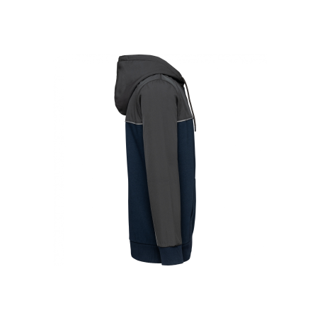 Veste molleton bicolore zippée à capuche Veste molleton bicolore zippée à capuche