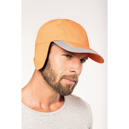 Casquette hiver fluorescente Orange 6 panneaux Casquette hiver fluorescente Orange 6 panneaux