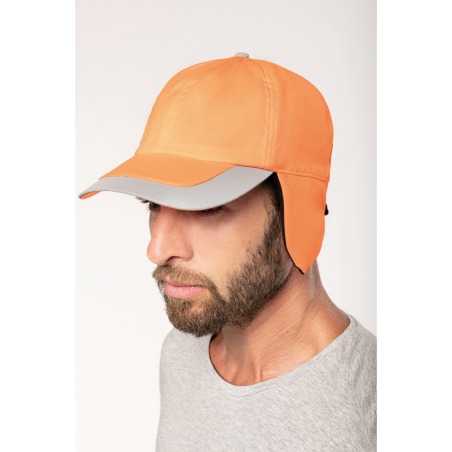 Casquette hiver fluorescente Orange 6 panneaux Casquette hiver fluorescente Orange 6 panneaux