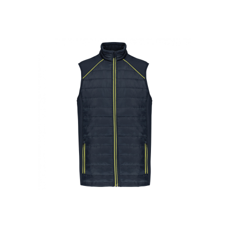 Bodywarmer bi-matière Navy / Fluorescent Yellow Bodywarmer bi-matière Navy / Fluorescent Yellow