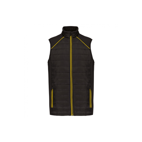 Bodywarmer bi-matière Black / Yellow Bodywarmer bi-matière Black / Yellow