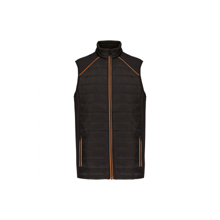 Bodywarmer bi-matière Black / Orange Bodywarmer bi-matière Black / Orange