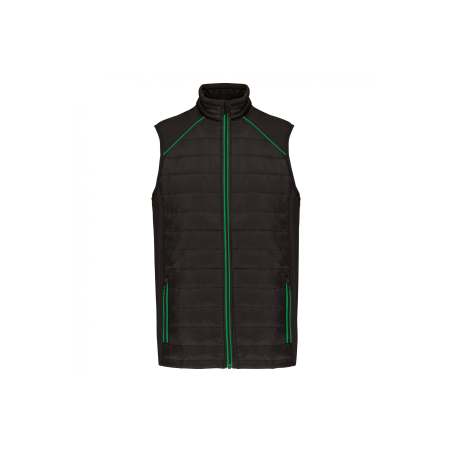 Bodywarmer bi-matière Black / Kelly Green Bodywarmer bi-matière Black / Kelly Green
