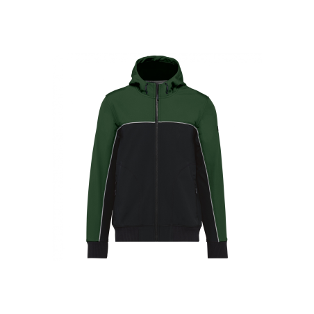 Veste softshell 3 couches bicolore Black / Forest Green Veste softshell 3 couches bicolore Black / Forest Green