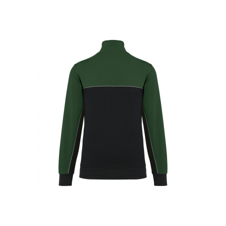 Sweat-shirt col zippé Black / Forest Green