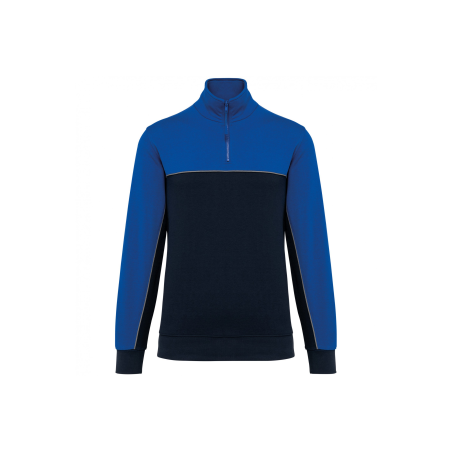 Sweat-shirt col zippé Navy / Royal Blue Sweat-shirt col zippé Navy / Royal Blue