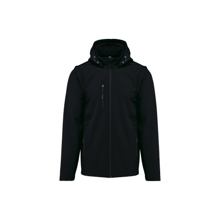 Veste Softshell à capuche manches amovibles Black Veste Softshell à capuche manches amovibles Black