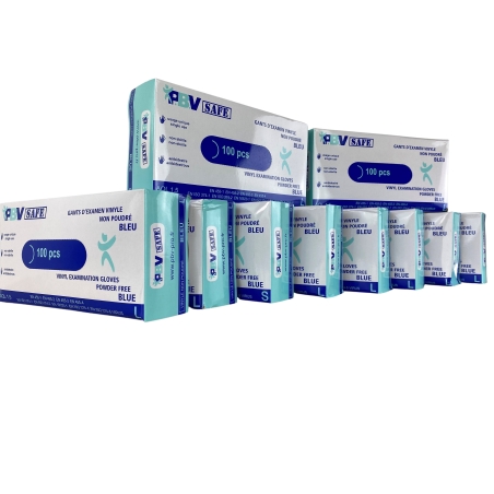 Gants vinyle Bleu Carton de 10 boites de 100 gant cuisine gant médicaux Gants vinyle Bleu Carton de 10 boites de 100 gant cuisine gant médicaux