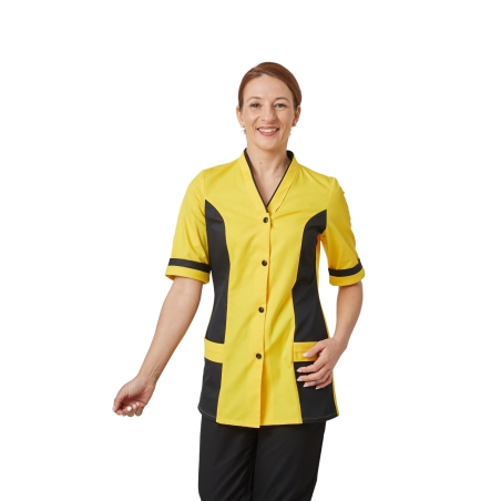 Tunique médicale blouse tunique moderne noir jaune
