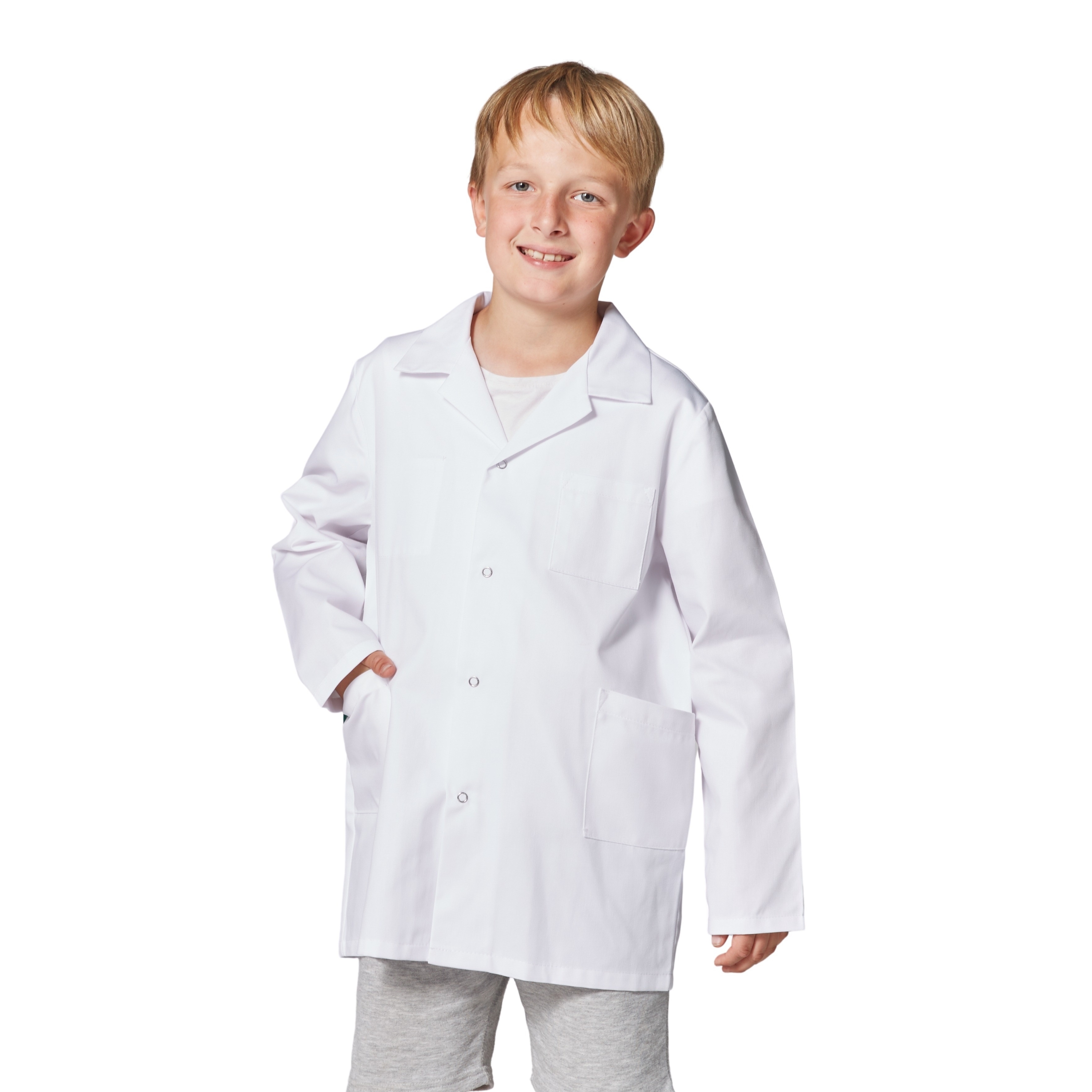 Blouse Blanche De Laboratoire Enfant – Manches Longues, Coton/polyester – Pour école, Cosplay, Halloween