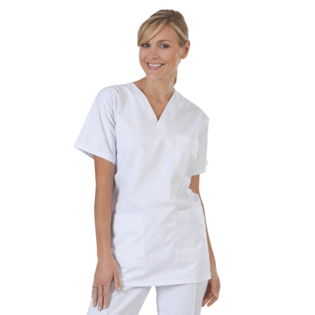 Blouse medicale courte col V Blouse medicale courte col V
