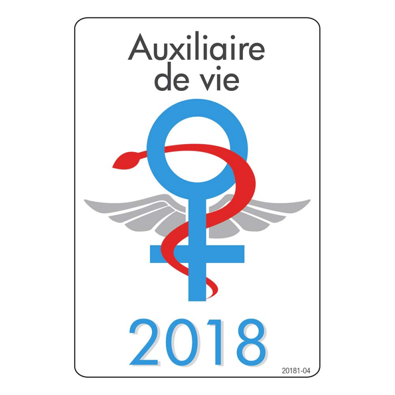 Caducée signe femme Auxiliaire de vie 2018 - label-blouse.net