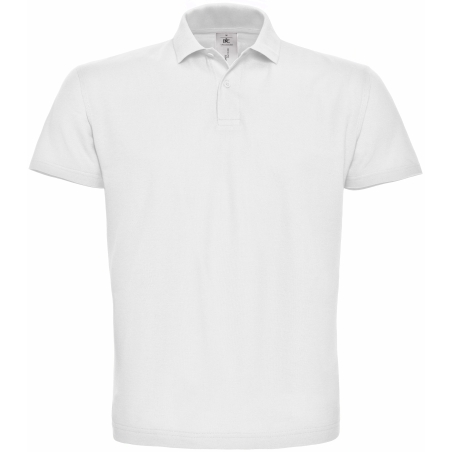 Polo Blanc Manches courtes avec Broderie texte coté Coeur Polo Blanc Manches courtes avec Broderie texte coté Coeur